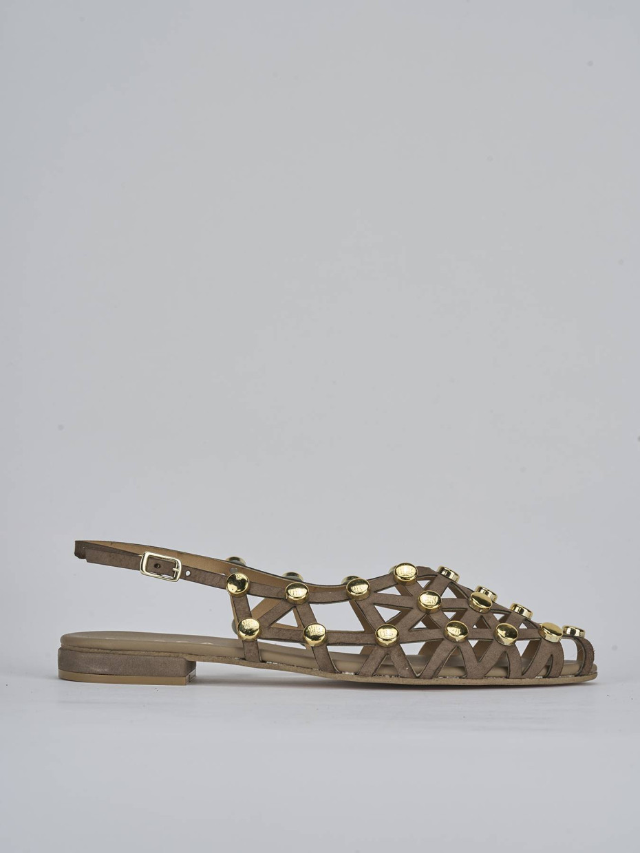 Sandalias de tacón bajo tacón 2 cm marrón oscuro ante