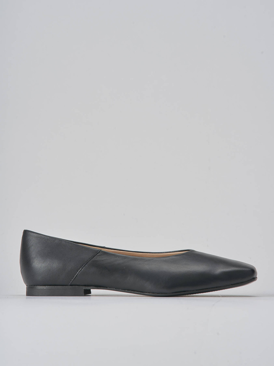Bailarinas tacón 1 cm negro cuero
