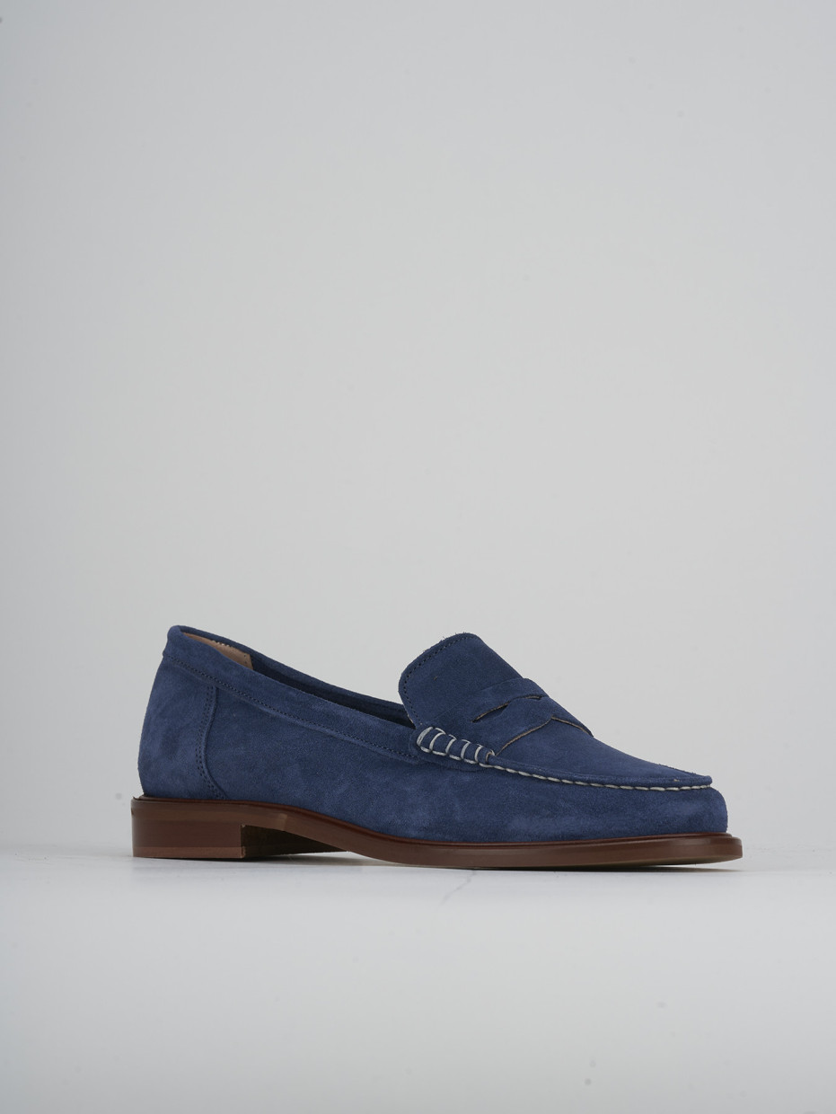 Mocasines tacón 2 cm jeans ante
