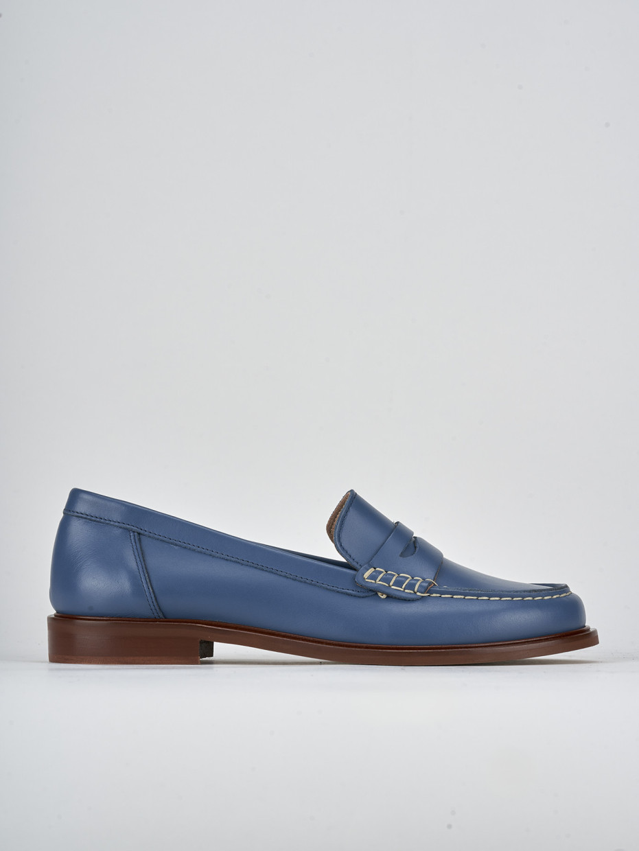 Mocasines tacón 2 cm jeans cuero