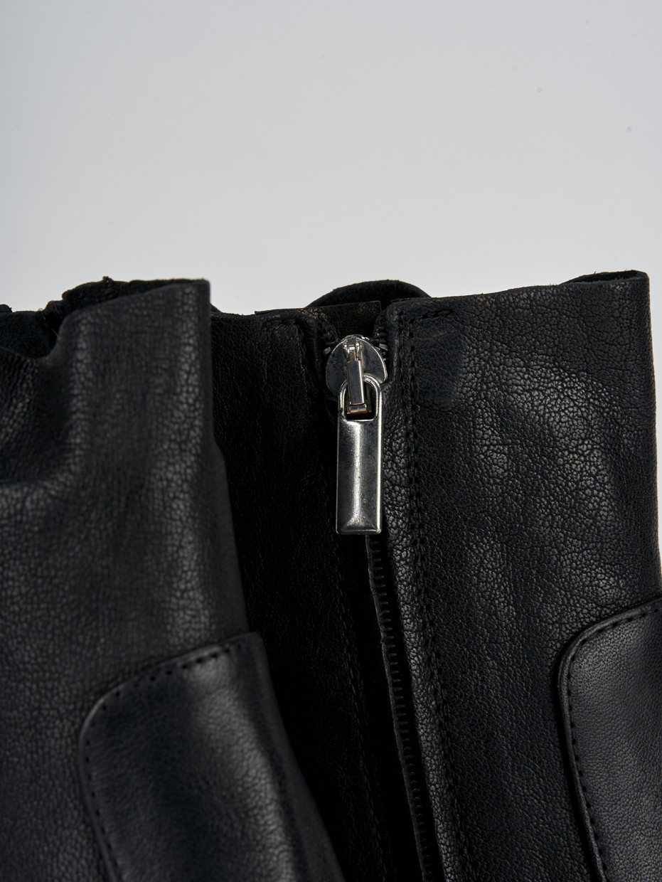 Botines de tacón alto tacón 7 cm negro cuero