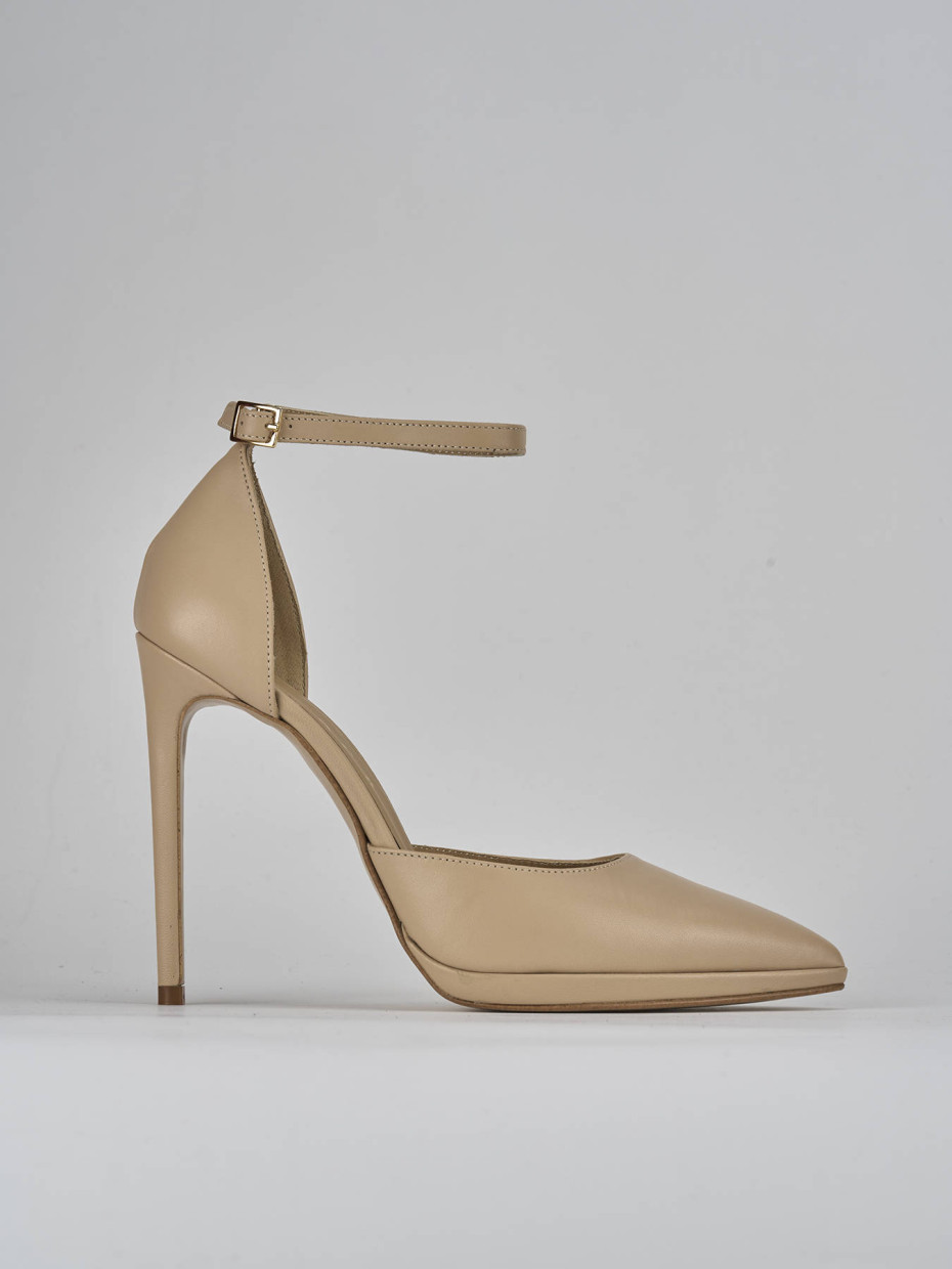 Zapatos de salón tacón 11 cm marrón cuero