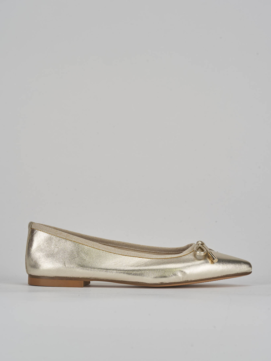 Bailarinas tacón 1 cm oro laminado