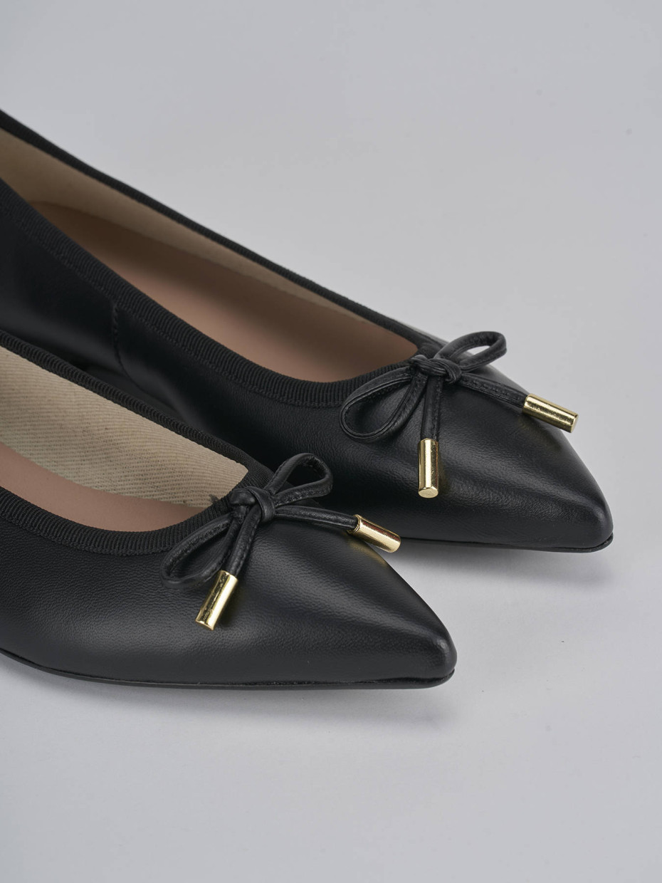 Bailarinas tacón 1 cm negro cuero