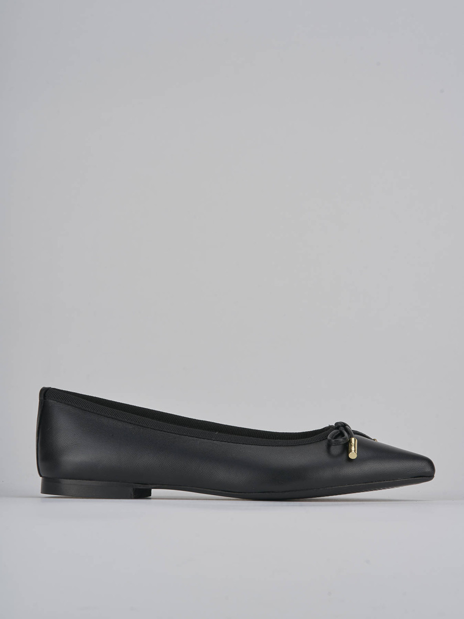 Bailarinas tacón 1 cm negro cuero