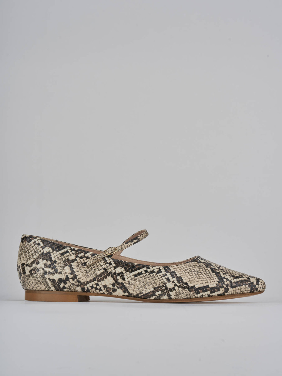 Bailarinas tacón 1 cm beis pitón