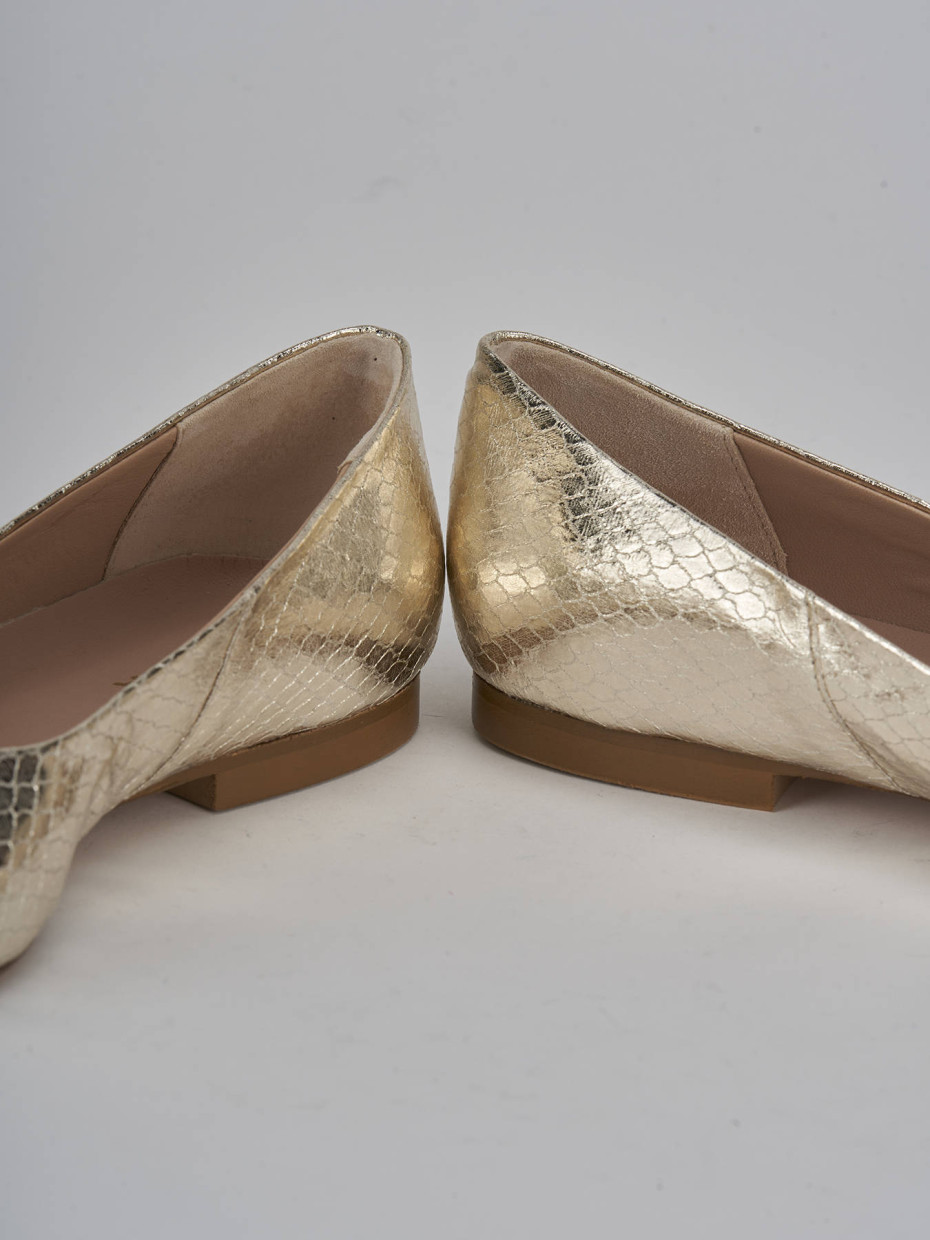 Bailarinas tacón 1 cm oro pitón