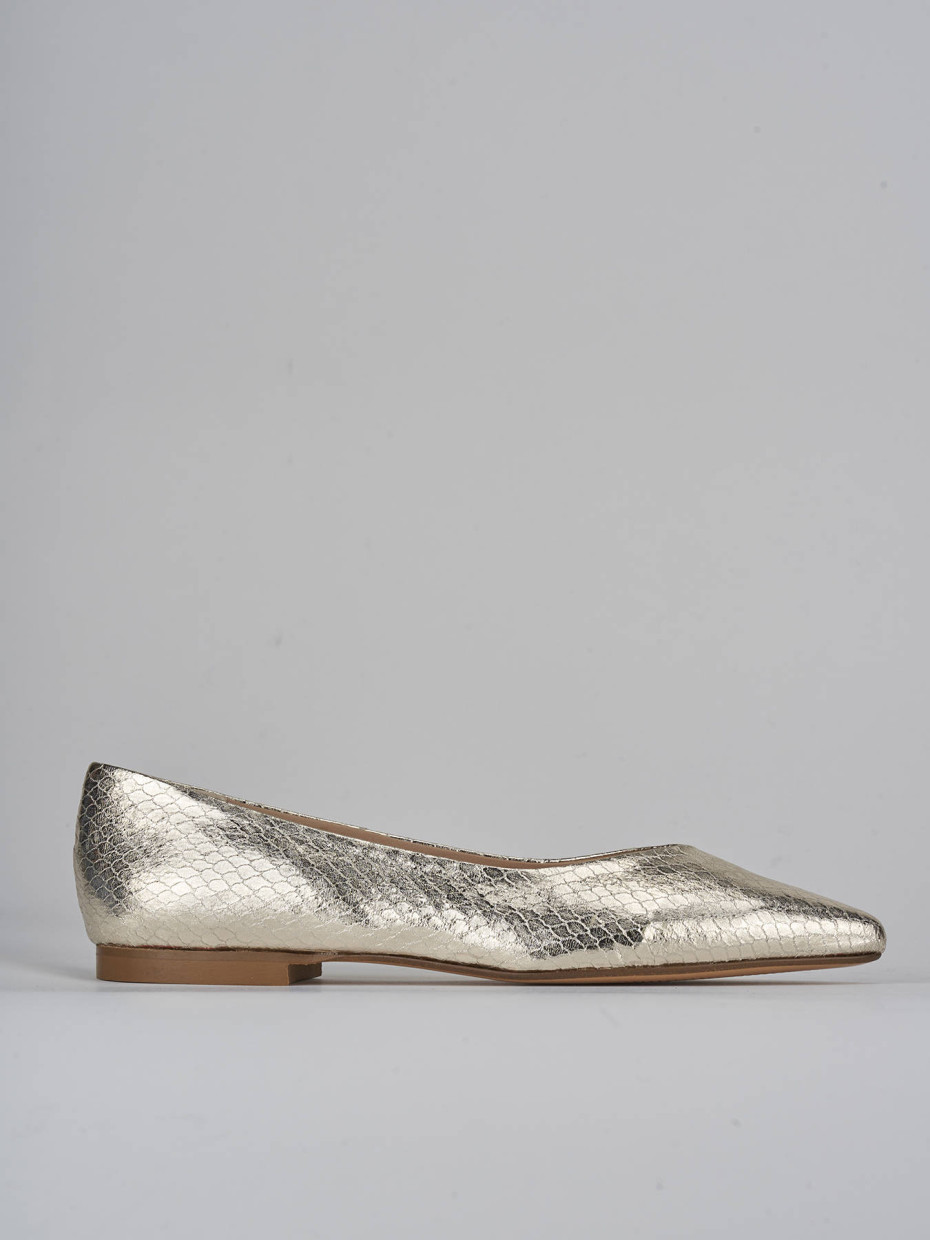 Bailarinas tacón 1 cm oro pitón