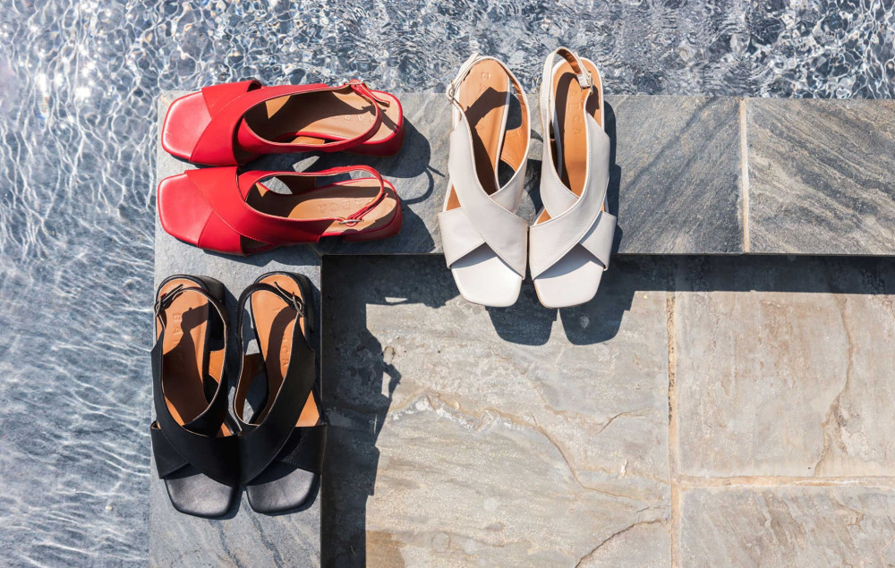 Sandalias de tacón alto tacón 5 cm negro cuero