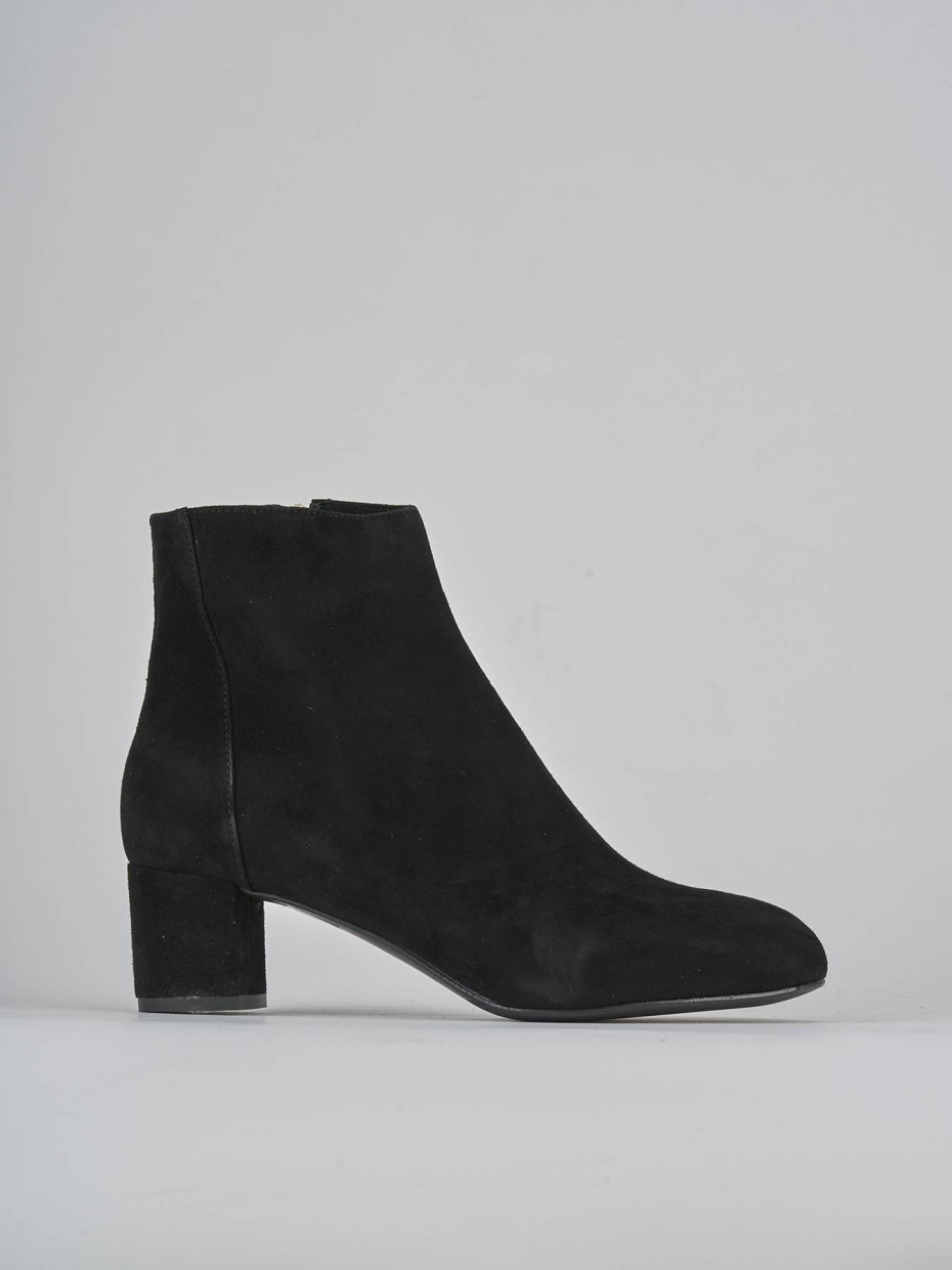 Botines de tacón alto tacón 6 cm negro ante