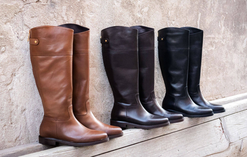 Low heel boots heel 2 cm brown leather