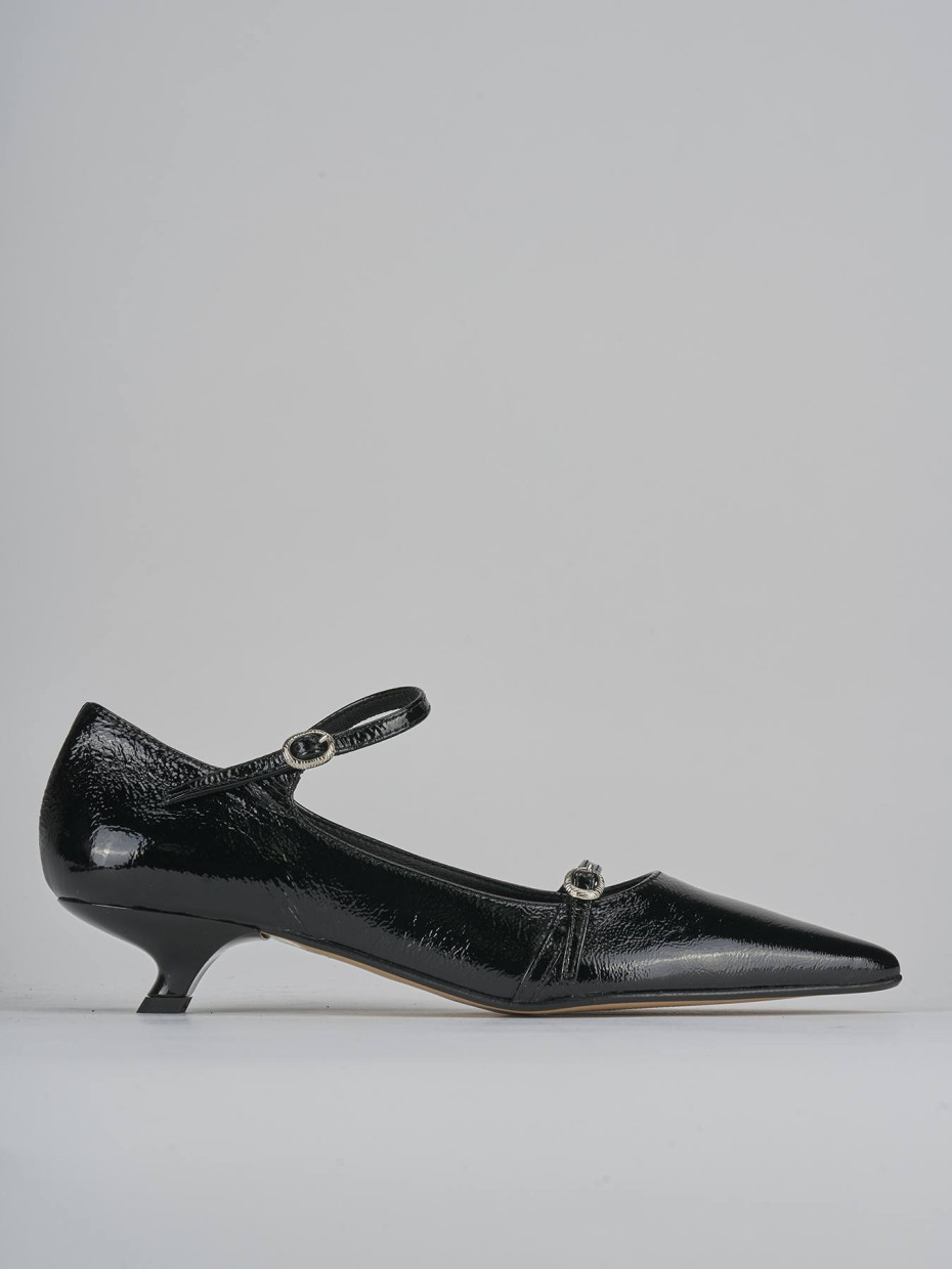 Zapatos de salón tacón 4 cm negro charol