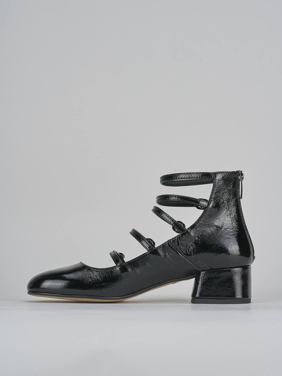 Zapatos de salón tacón 4 cm negro charol