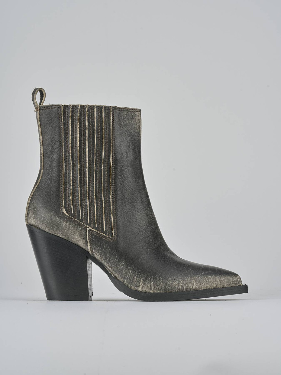 High heel ankle boots heel 9 cm avorio leather