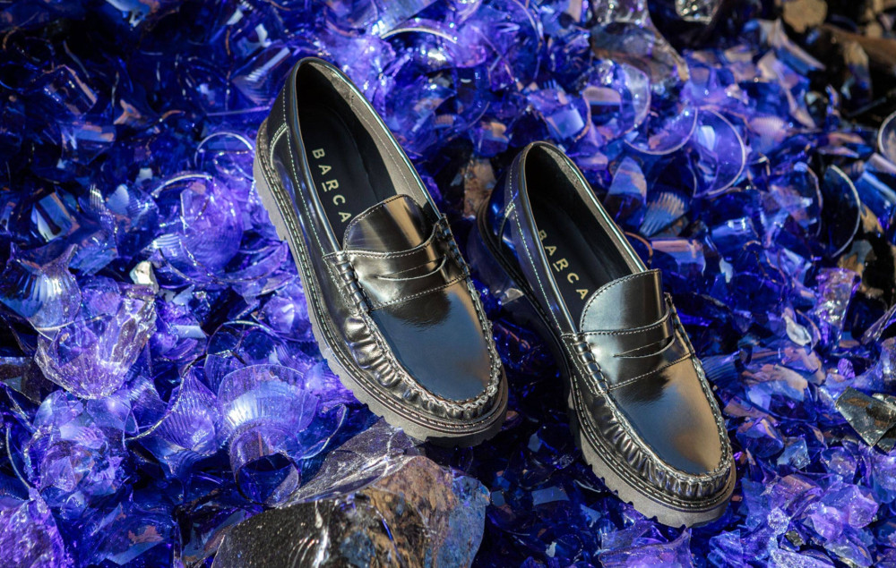 Mocasines tacón 2 cm negro cuero