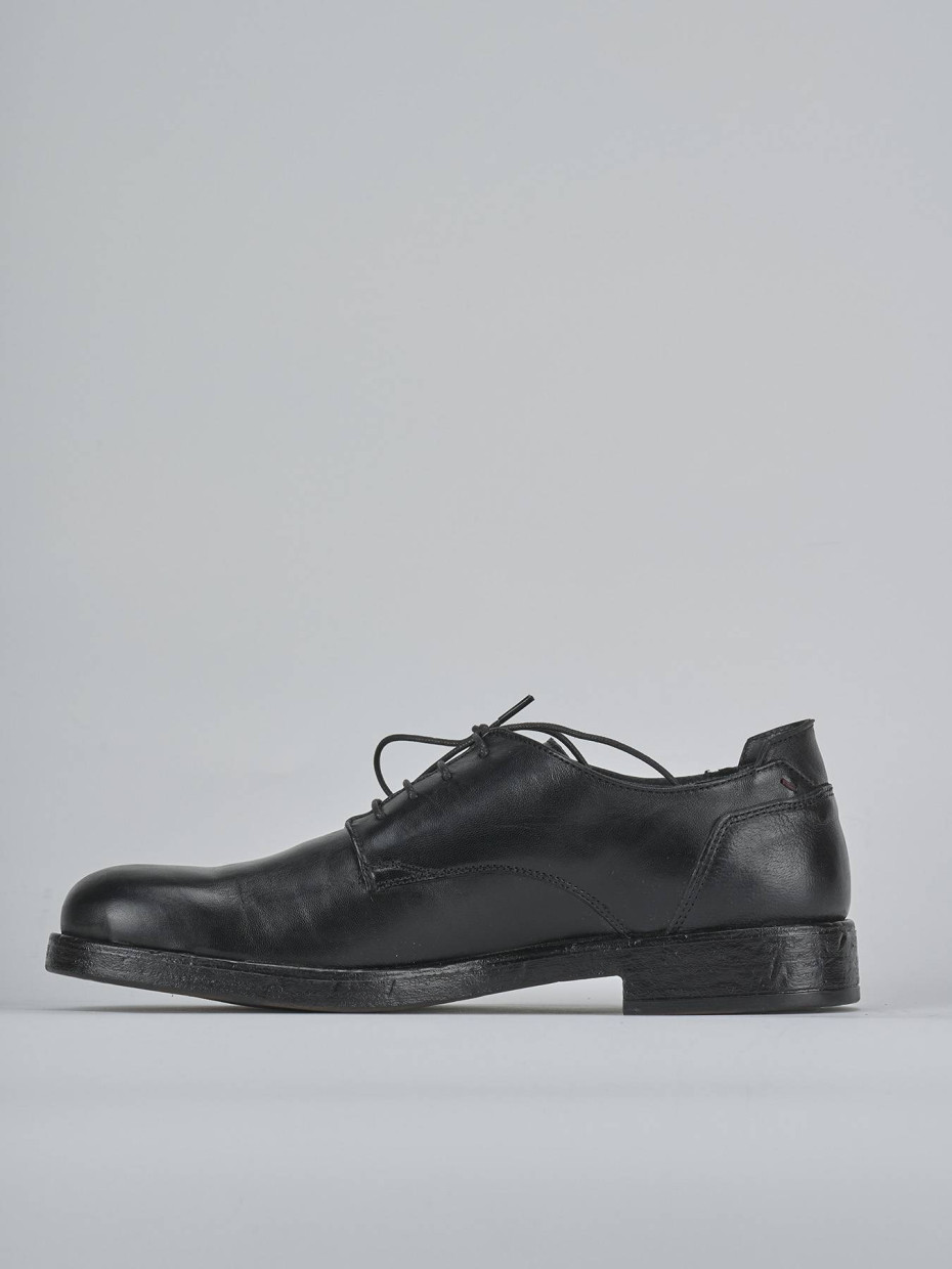 Zapatos de cordones negro cuero