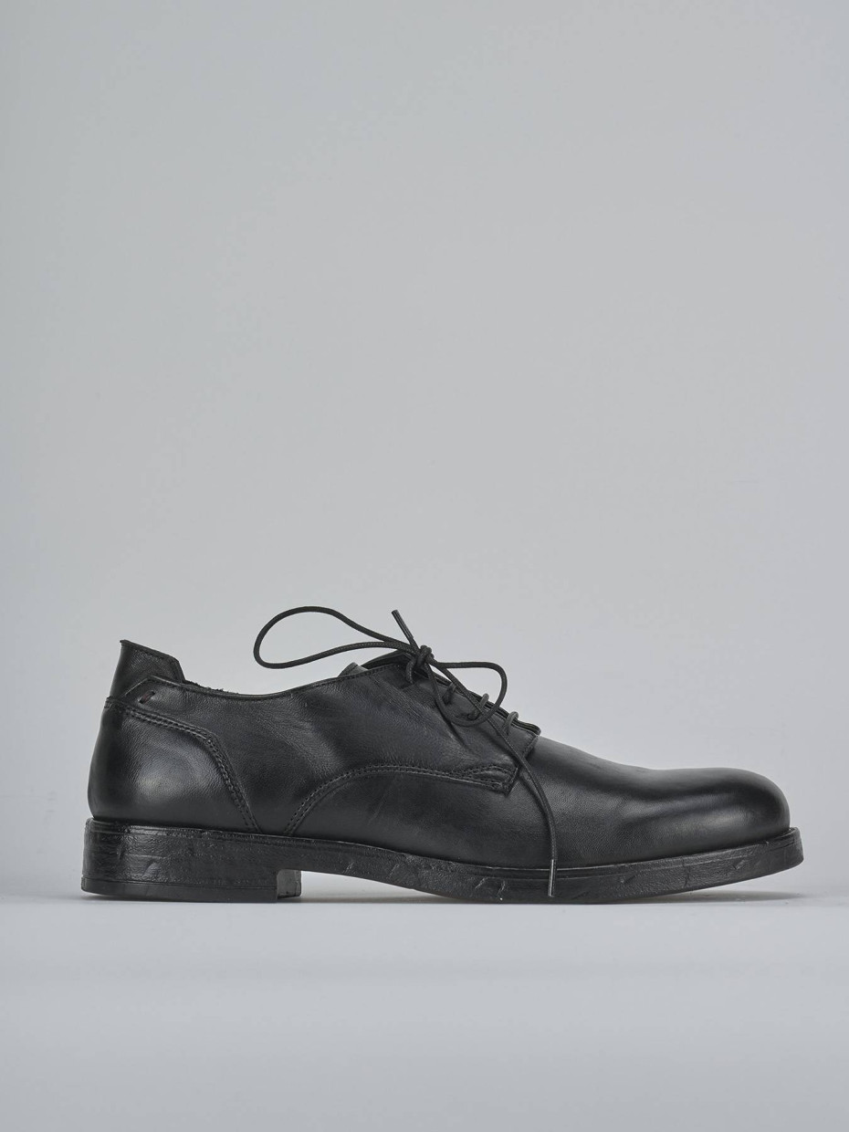 Zapatos de cordones negro cuero