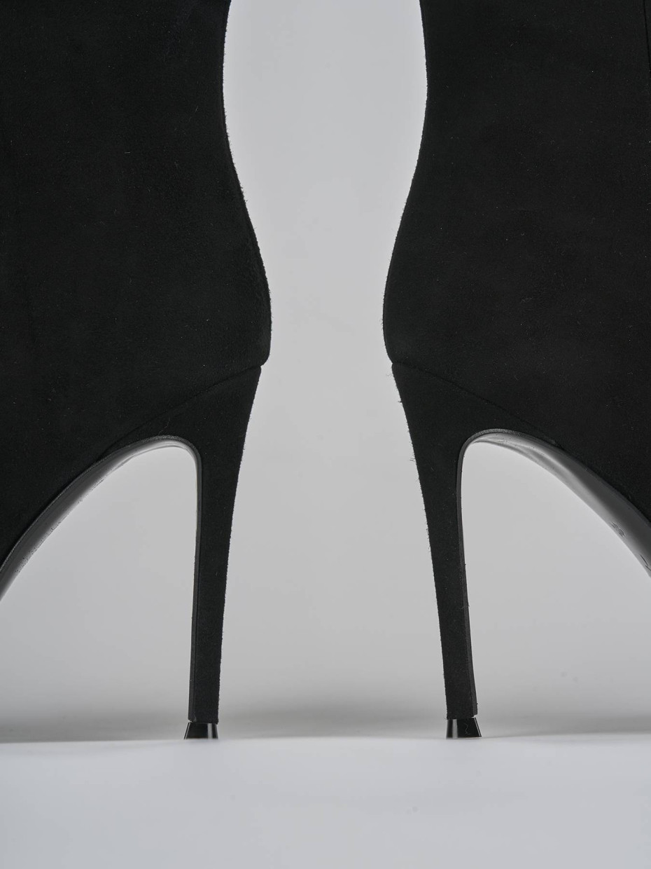 Botas de tacón alto tacón 10 cm negro ante
