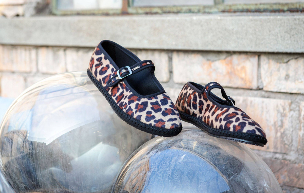 Flat shoes heel 1 cm multicolor leather
