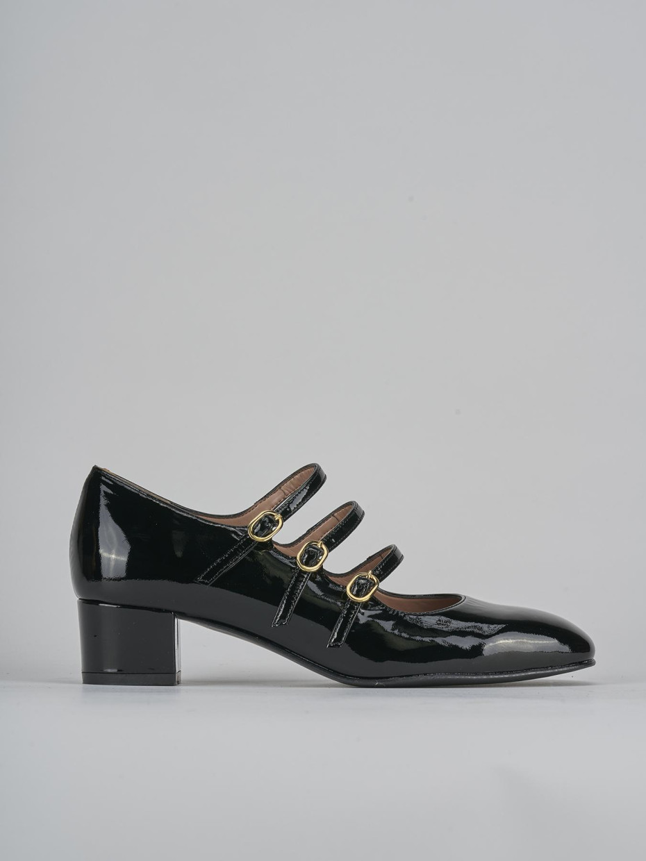 Zapatos de salón tacón 4 cm negro charol