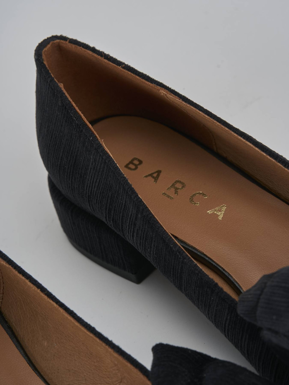 Flat shoes heel 2 cm black leather