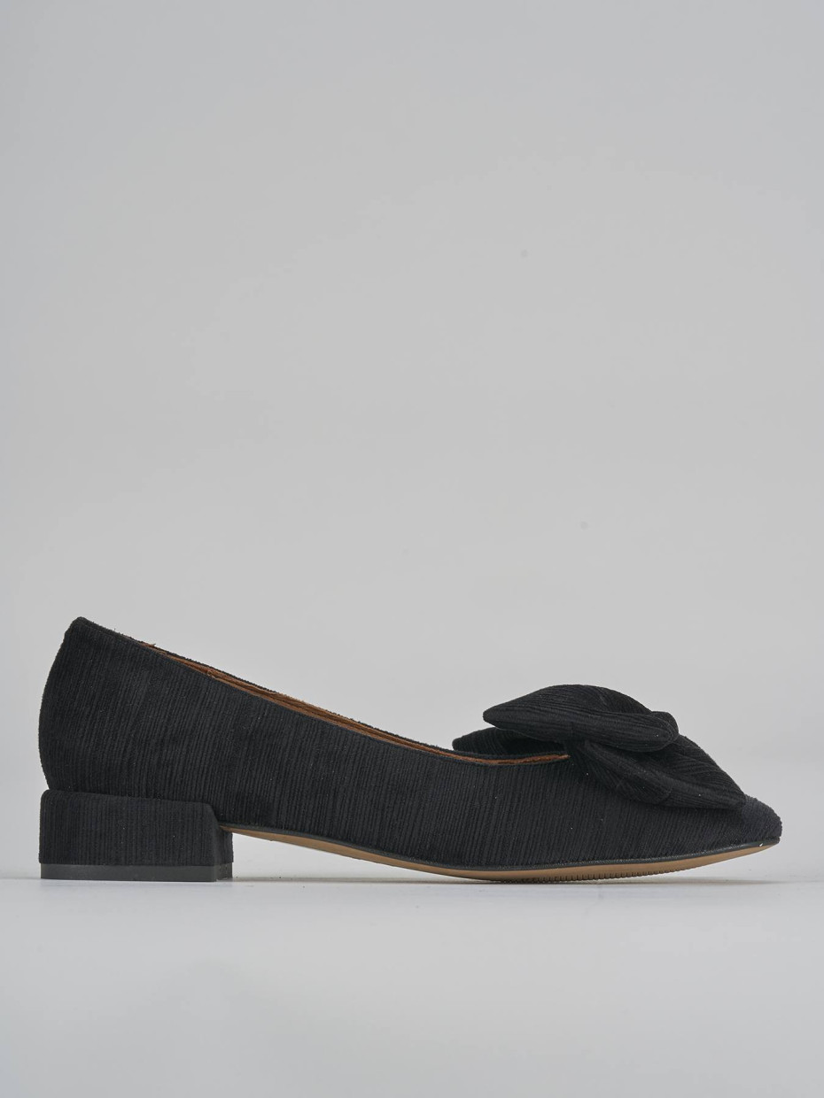 Flat shoes heel 2 cm black leather