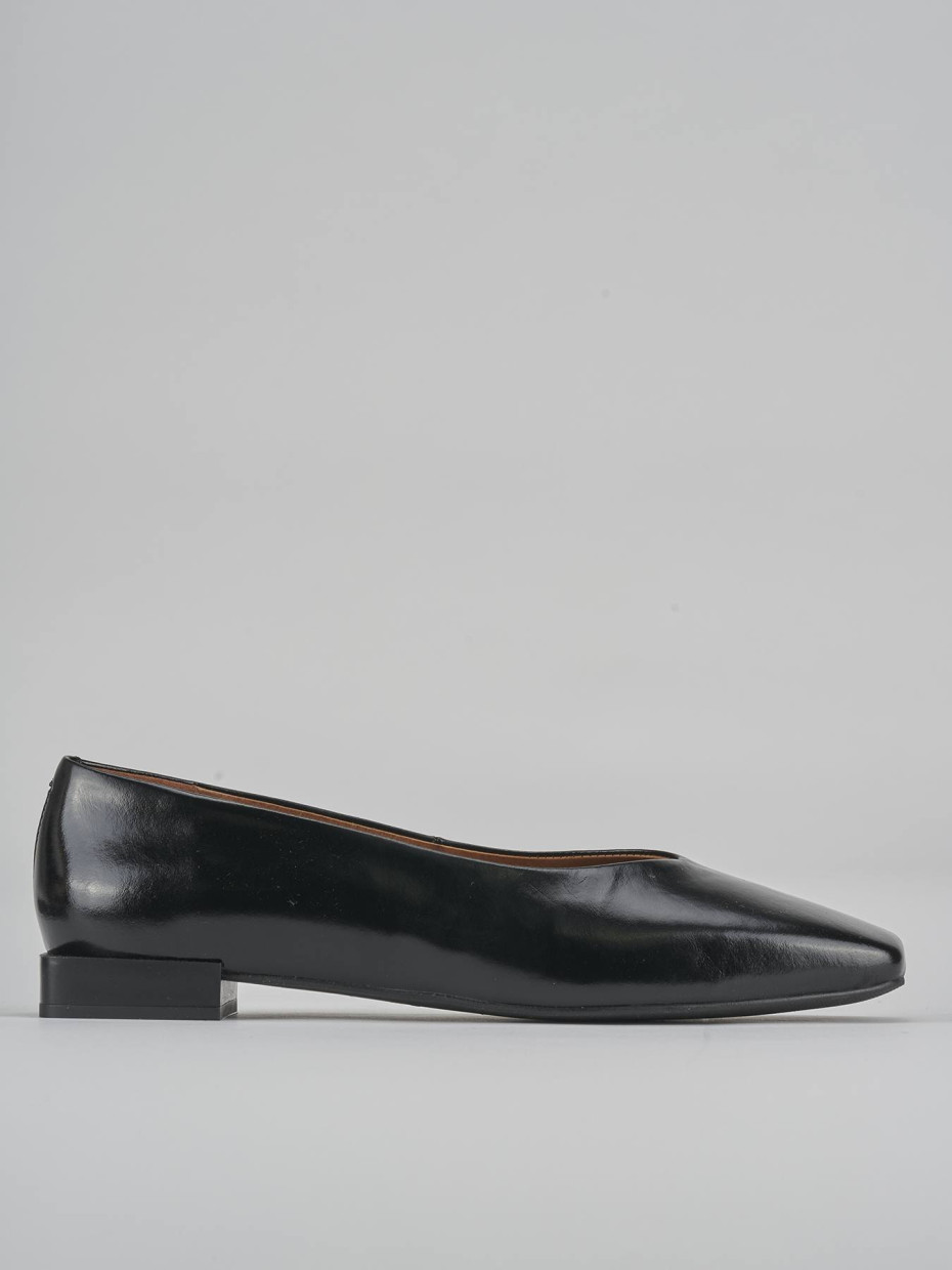 Bailarinas tacón 1 cm negro cuero