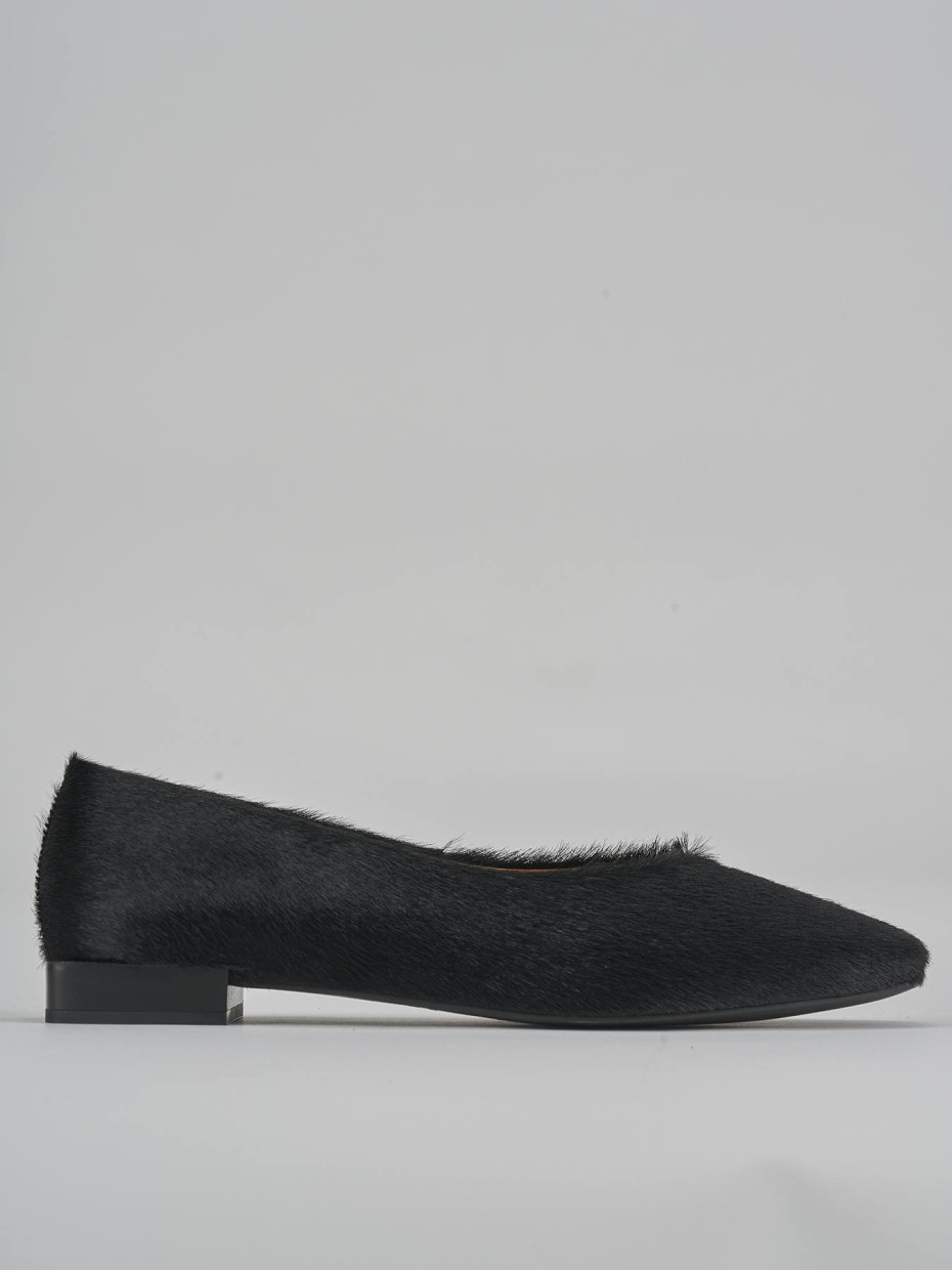 Bailarinas tacón 1 cm negro cuero
