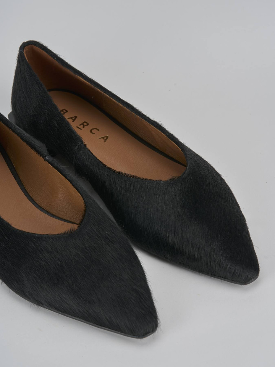 Bailarinas tacón 1 cm negro cuero