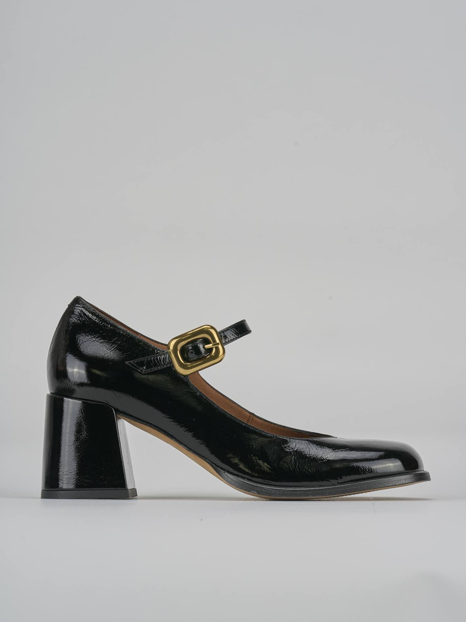 Zapatos de salón tacón 6 cm negro charol