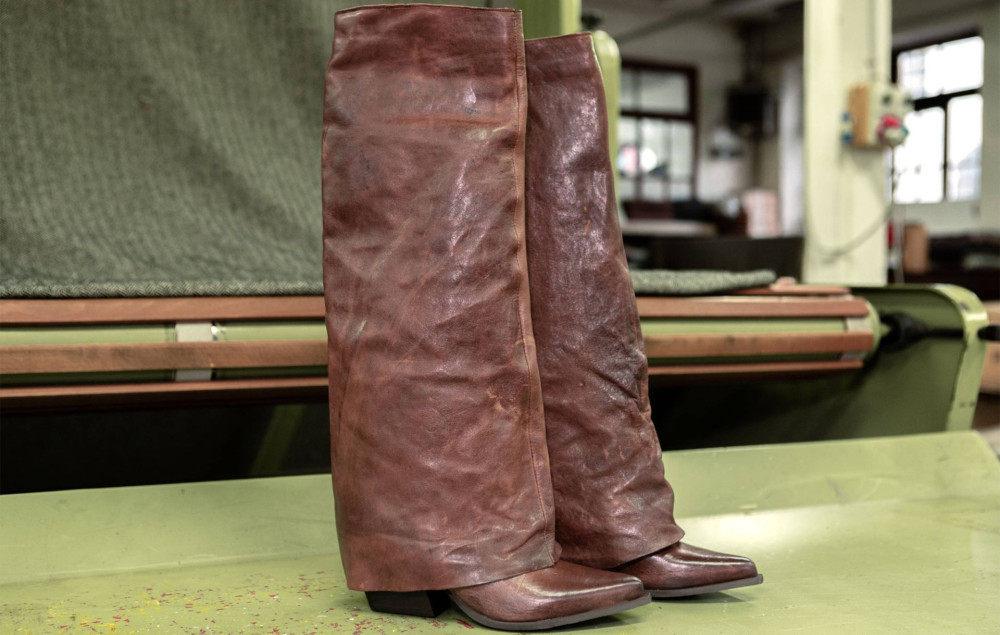Botas de tacón alto tacón 6 cm marrón cuero