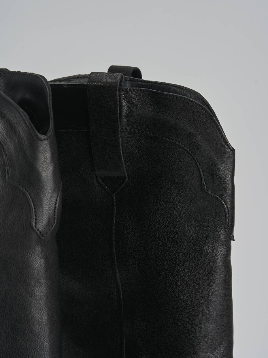 Stivali tacco 7cm pelle nero