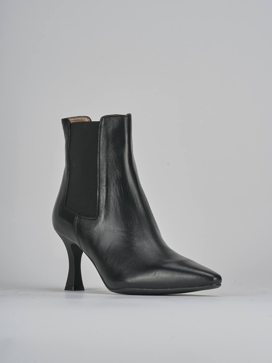 Stivaletti tacco 7cm pelle nero
