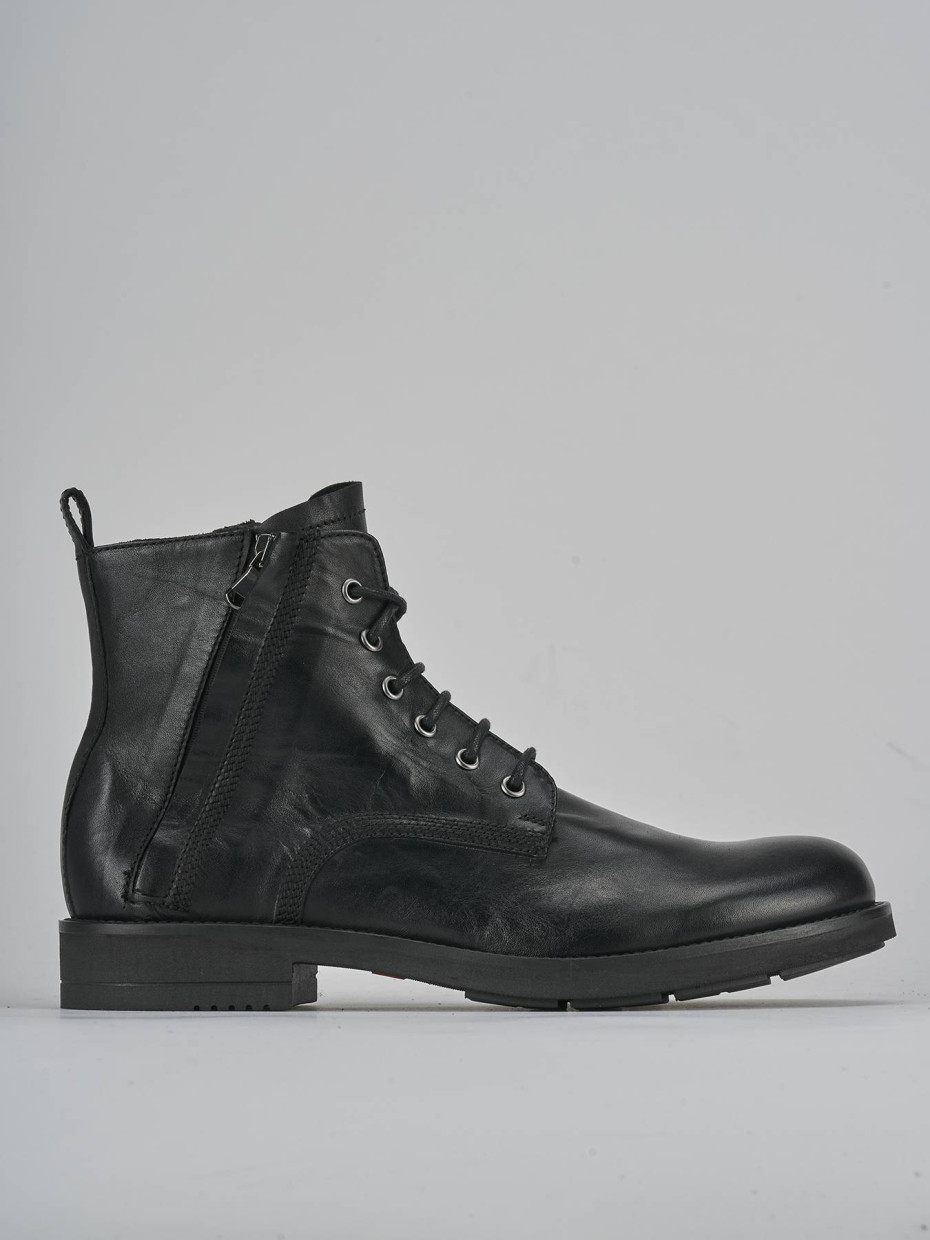 Botas militares negro cuero