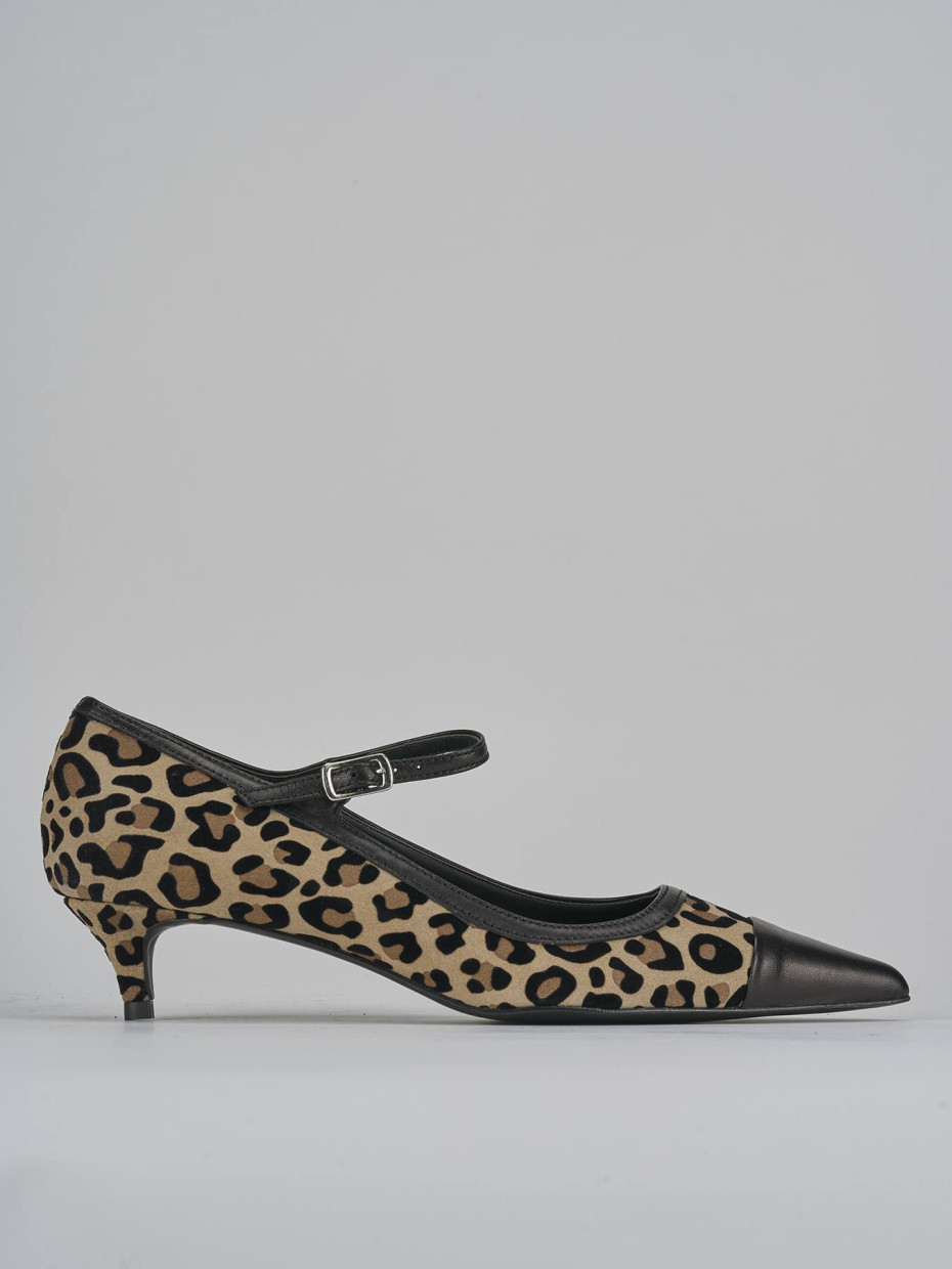 Décolleté tacco 3cm camoscio multicolor