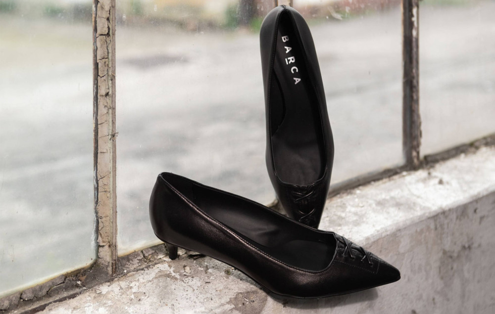 Zapatos de salón tacón 3 cm negro cuero