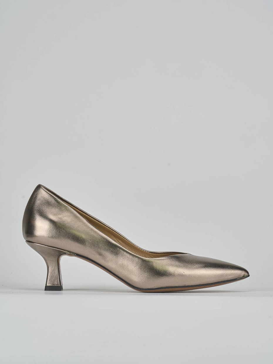 Décolleté tacco 5cm laminato oro