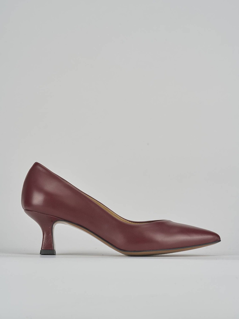 Décolleté tacco 5cm pelle bordo'