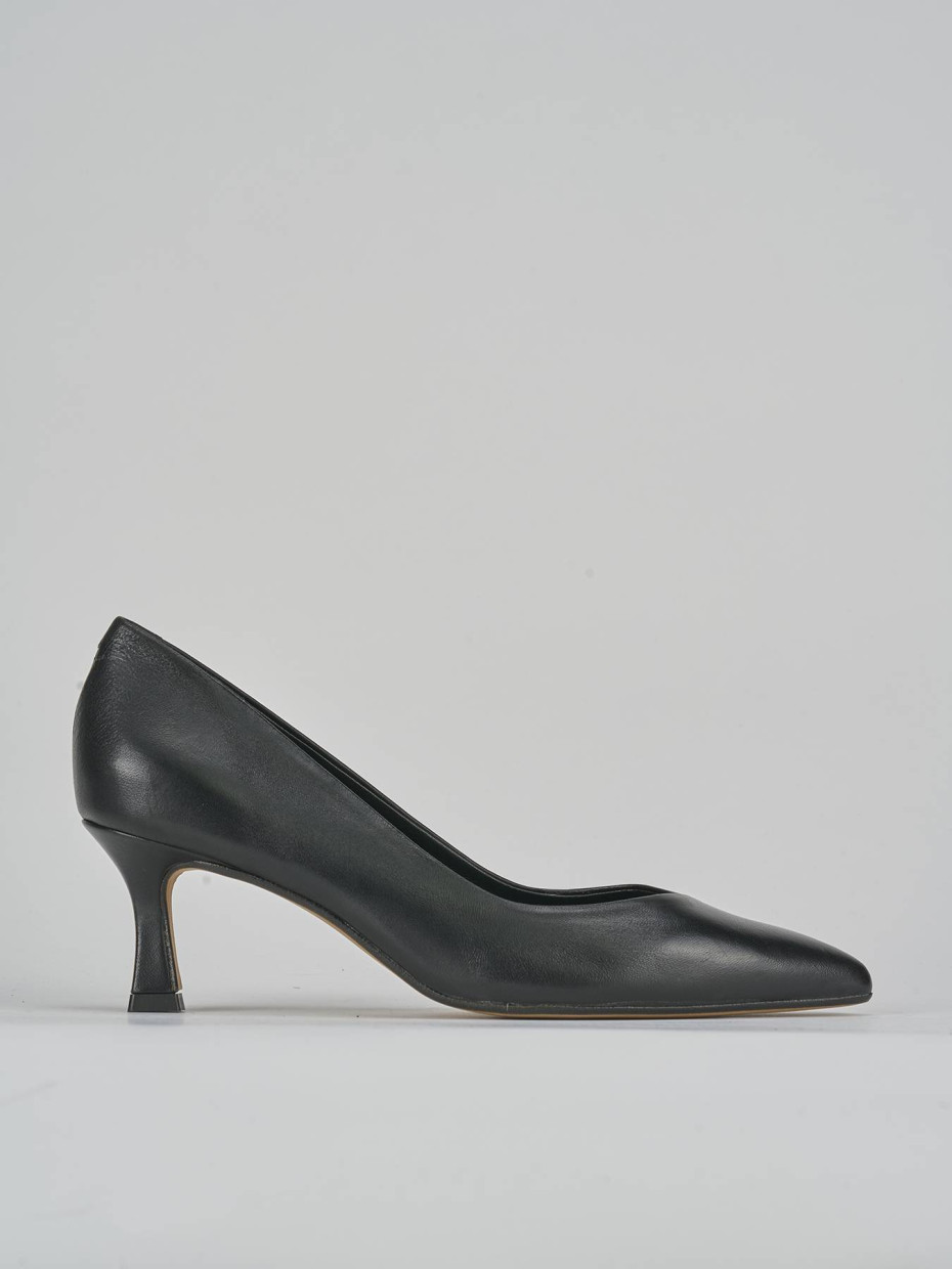 Zapatos de salón tacón 5 cm negro cuero