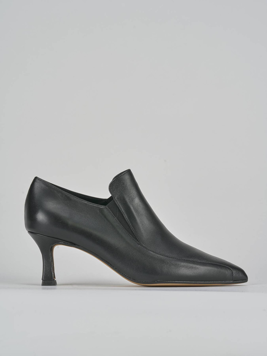 Botines de tacón alto tacón 5 cm negro cuero
