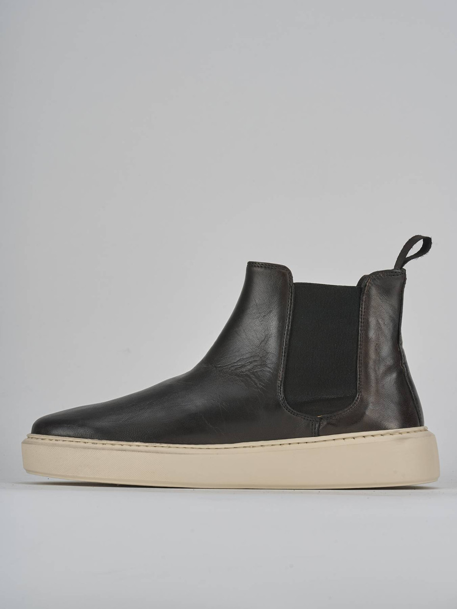 Botines marrón oscuro cuero
