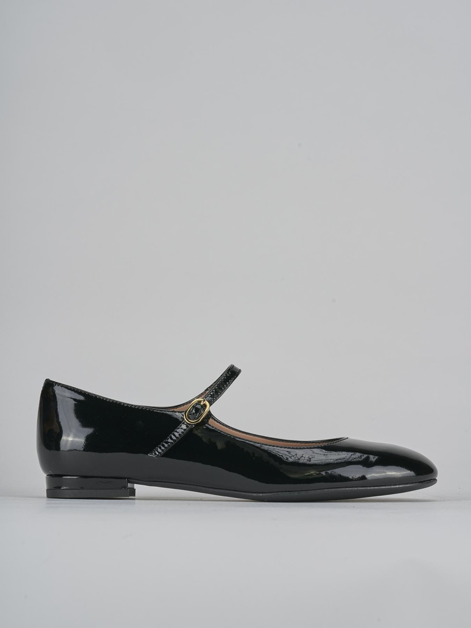 Bailarinas tacón 2 cm negro charol