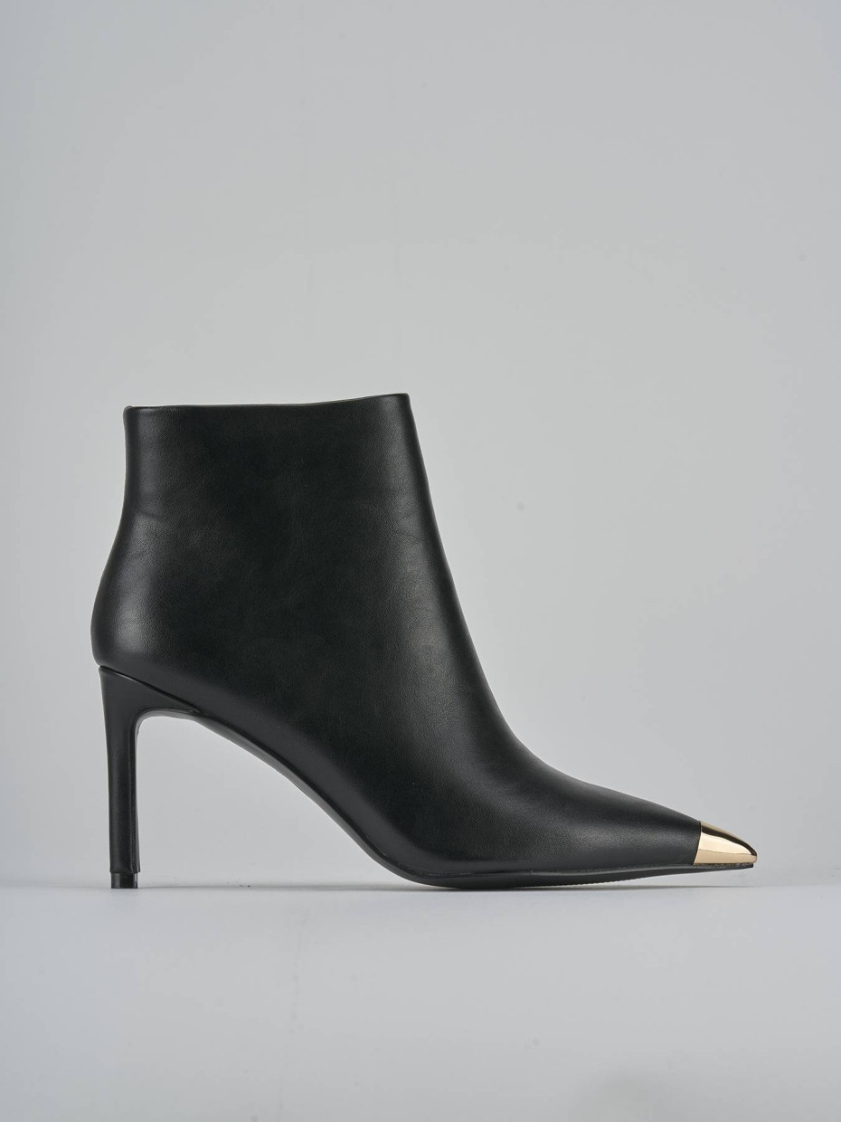 Botines de tacón alto tacón 7 cm negro cuero