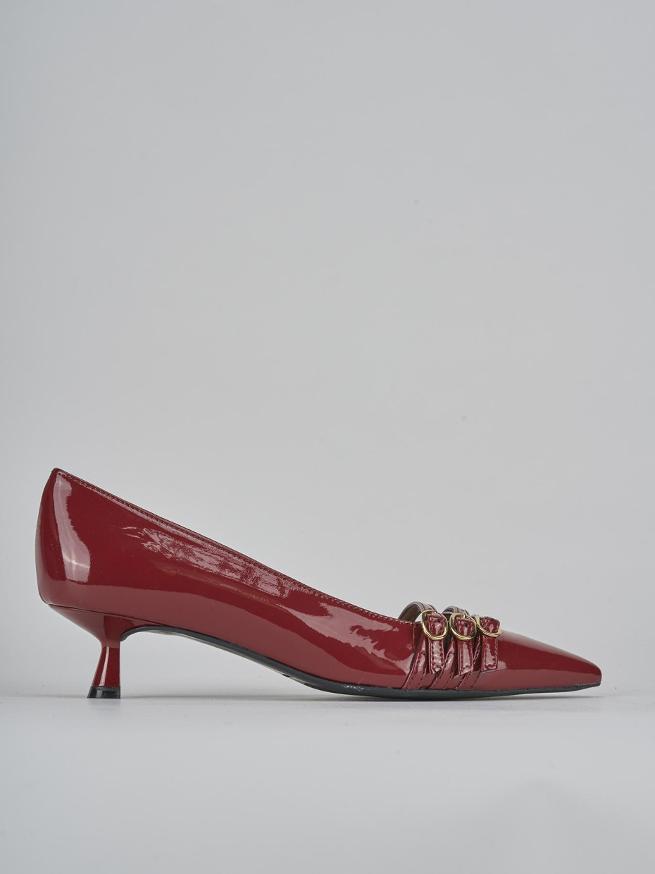 Zapatos de salón tacón 5 cm burdeos charol