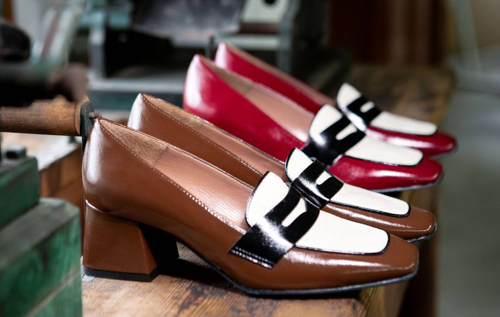 Mocasines tacón 6 cm burdeos charol