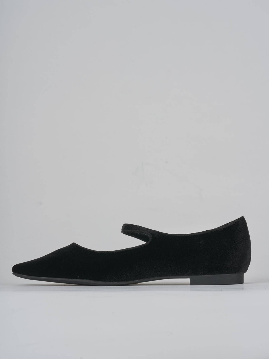 Bailarinas tacón 1 cm negro terciopelo