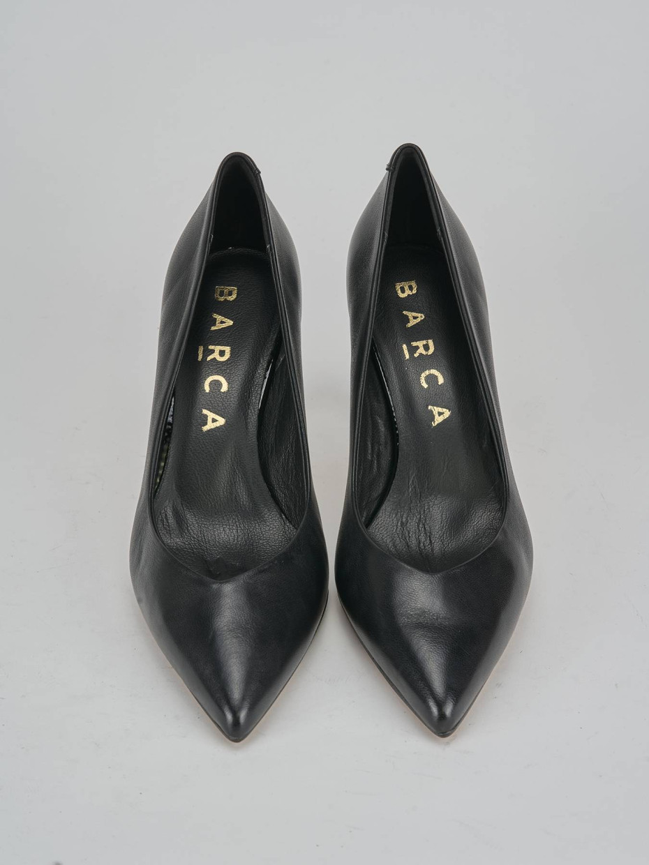 Zapatos de salón tacón 7 cm negro cuero