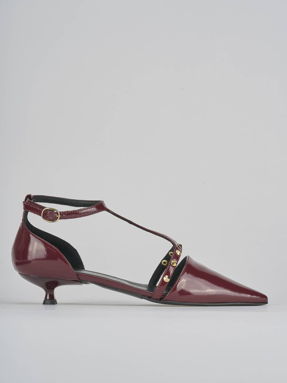 Décolleté tacco 3cm vernice bordo'