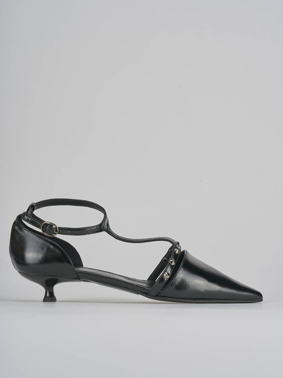 Zapatos de salón tacón 3 cm negro charol