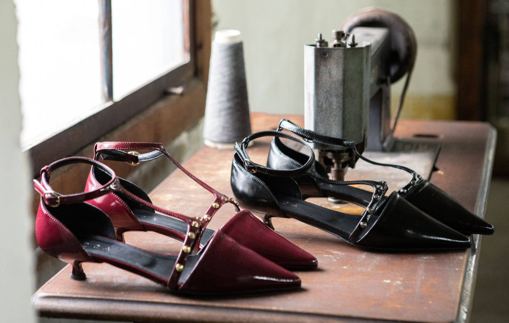 Décolleté tacco 3cm vernice bordo'